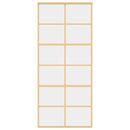 vidaXL aranyszínű átlátszó ESG üveg és alumínium tolóajtó 90 x 205 cm