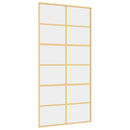vidaXL aranyszínű átlátszó ESG üveg és alumínium tolóajtó 102,5x205 cm