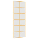 vidaXL aranyszínű ESG tejüveg és alumínium tolóajtó 76 x 205 cm