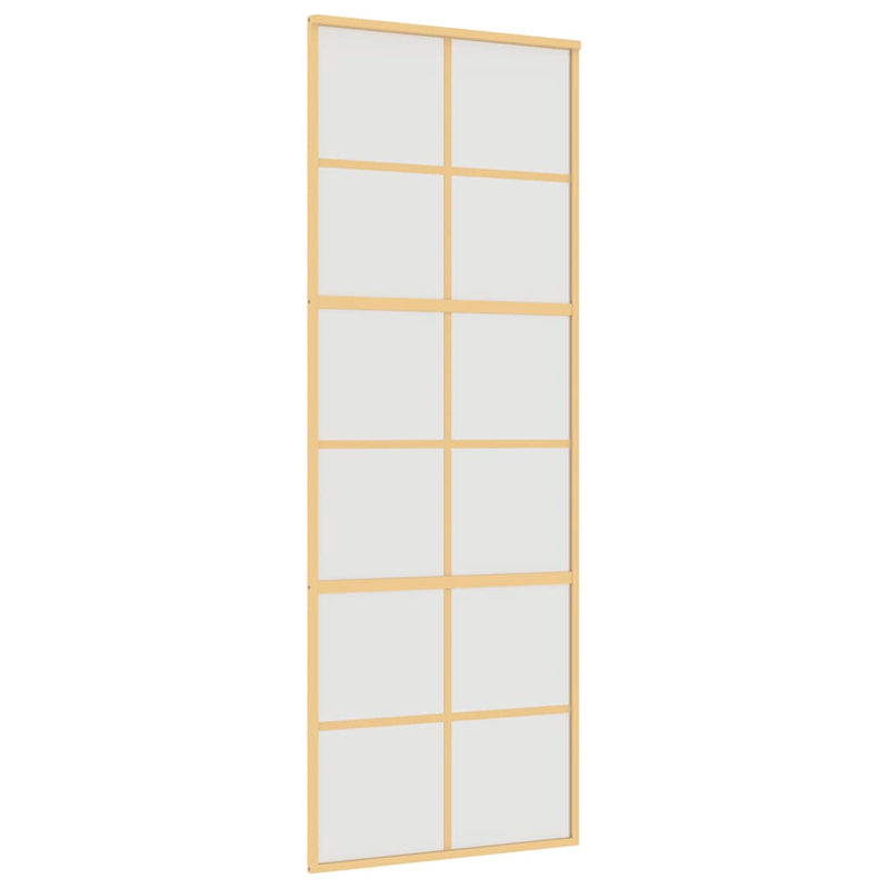 vidaXL aranyszínű ESG tejüveg és alumínium tolóajtó 76 x 205 cm
