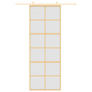 vidaXL aranyszínű ESG tejüveg és alumínium tolóajtó 76 x 205 cm