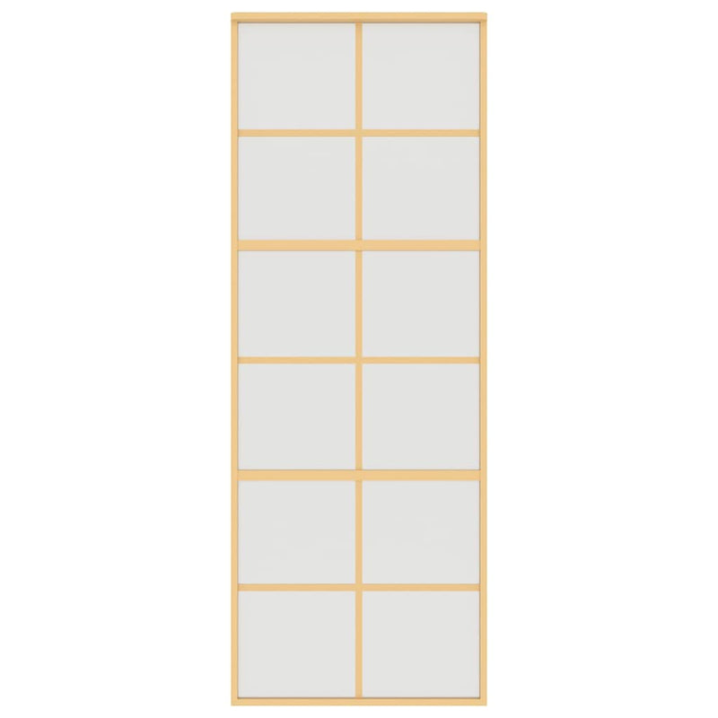 vidaXL aranyszínű ESG tejüveg és alumínium tolóajtó 76 x 205 cm