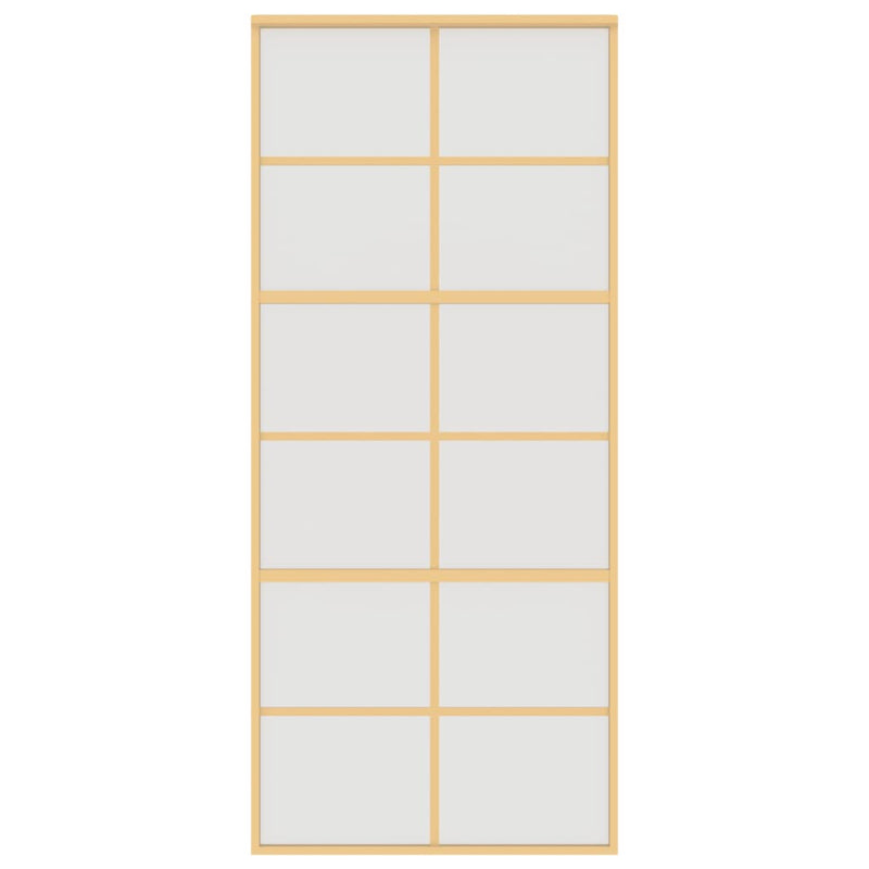 vidaXL aranyszínű ESG tejüveg és alumínium tolóajtó 90 x 205 cm