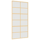 vidaXL aranyszínű ESG tejüveg és alumínium tolóajtó 102,5 x 205 cm