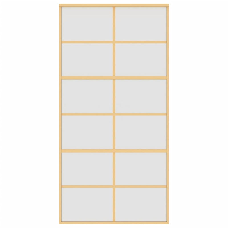 vidaXL aranyszínű ESG tejüveg és alumínium tolóajtó 102,5 x 205 cm