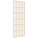 vidaXL aranyszínű átlátszó ESG üveg és alumínium tolóajtó 76 x 205 cm