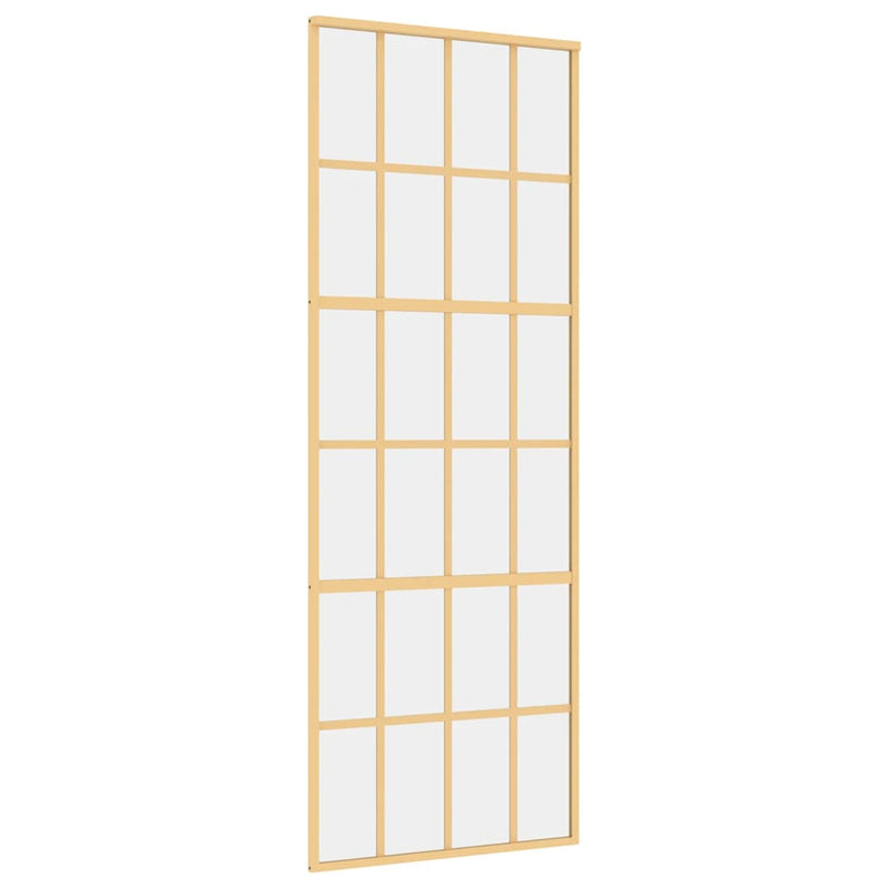 vidaXL aranyszínű átlátszó ESG üveg és alumínium tolóajtó 76 x 205 cm