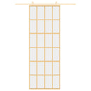 vidaXL aranyszínű átlátszó ESG üveg és alumínium tolóajtó 76 x 205 cm