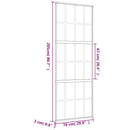 vidaXL aranyszínű átlátszó ESG üveg és alumínium tolóajtó 76 x 205 cm