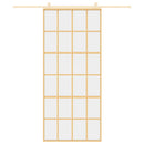 vidaXL aranyszínű átlátszó ESG üveg és alumínium tolóajtó 90 x 205 cm