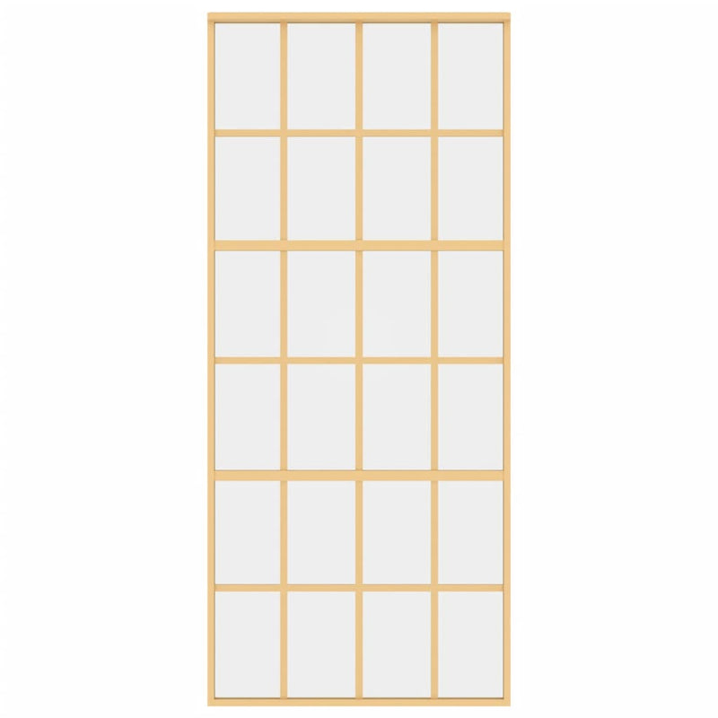 vidaXL aranyszínű átlátszó ESG üveg és alumínium tolóajtó 90 x 205 cm