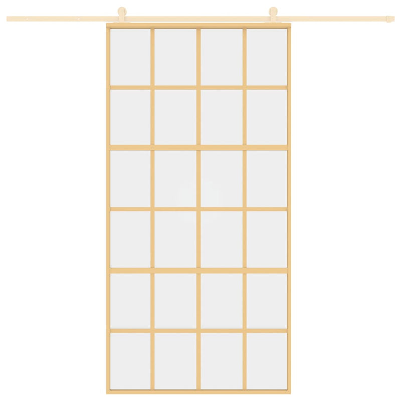 vidaXL aranyszínű átlátszó ESG üveg és alumínium tolóajtó 102,5x205 cm