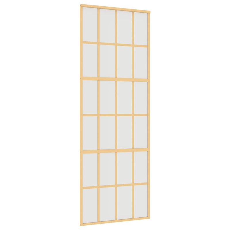 vidaXL aranyszínű ESG tejüveg és alumínium tolóajtó 76 x 205 cm