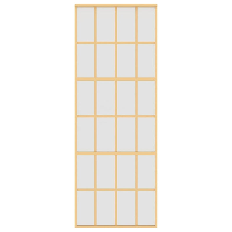vidaXL aranyszínű ESG tejüveg és alumínium tolóajtó 76 x 205 cm