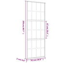 vidaXL aranyszínű ESG tejüveg és alumínium tolóajtó 76 x 205 cm