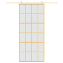 vidaXL aranyszínű ESG tejüveg és alumínium tolóajtó 90 x 205 cm