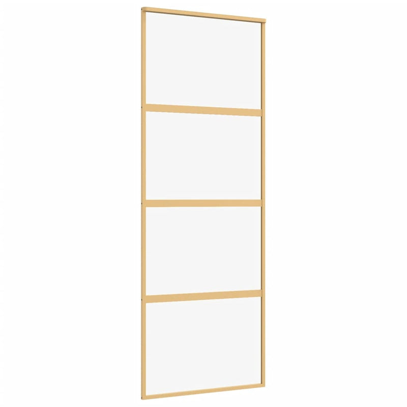 vidaXL aranyszínű átlátszó ESG üveg és alumínium tolóajtó 76 x 205 cm