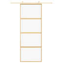 vidaXL aranyszínű átlátszó ESG üveg és alumínium tolóajtó 76 x 205 cm