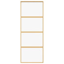vidaXL aranyszínű átlátszó ESG üveg és alumínium tolóajtó 76 x 205 cm