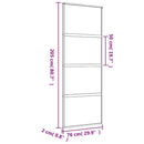 vidaXL aranyszínű átlátszó ESG üveg és alumínium tolóajtó 76 x 205 cm