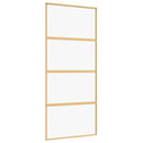 vidaXL aranyszínű átlátszó ESG üveg és alumínium tolóajtó 90 x 205 cm