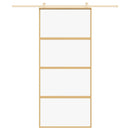 vidaXL aranyszínű átlátszó ESG üveg és alumínium tolóajtó 90 x 205 cm