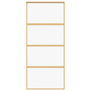 vidaXL aranyszínű átlátszó ESG üveg és alumínium tolóajtó 90 x 205 cm
