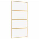 vidaXL aranyszínű átlátszó ESG üveg és alumínium tolóajtó 102,5x205 cm