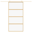 vidaXL aranyszínű átlátszó ESG üveg és alumínium tolóajtó 102,5x205 cm