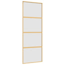 vidaXL aranyszínű ESG tejüveg és alumínium tolóajtó 76 x 205 cm