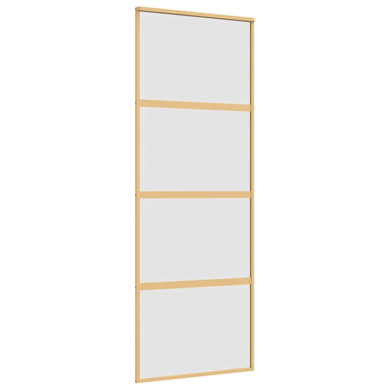 vidaXL aranyszínű ESG tejüveg és alumínium tolóajtó 76 x 205 cm