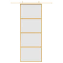 vidaXL aranyszínű ESG tejüveg és alumínium tolóajtó 76 x 205 cm