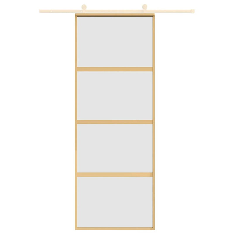 vidaXL aranyszínű ESG tejüveg és alumínium tolóajtó 76 x 205 cm