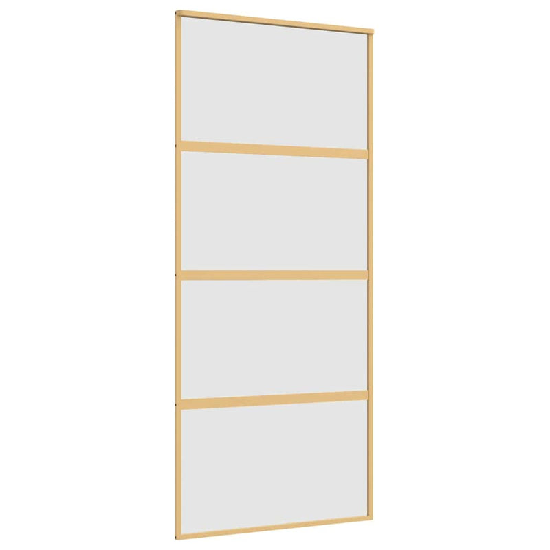 vidaXL aranyszínű ESG tejüveg és alumínium tolóajtó 90 x 205 cm