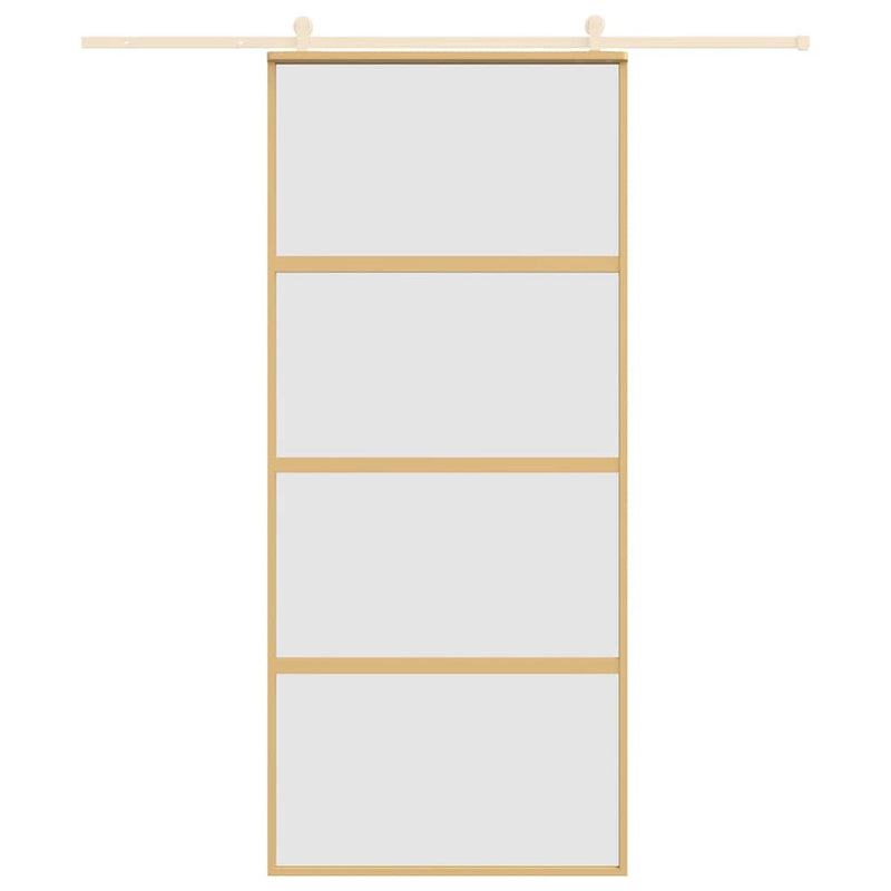 vidaXL aranyszínű ESG tejüveg és alumínium tolóajtó 90 x 205 cm