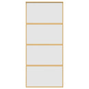vidaXL aranyszínű ESG tejüveg és alumínium tolóajtó 90 x 205 cm