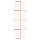 vidaXL aranyszínű átlátszó ESG üveg és alumínium tolóajtó 76 x 205 cm