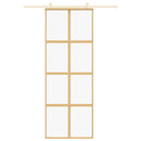 vidaXL aranyszínű átlátszó ESG üveg és alumínium tolóajtó 76 x 205 cm
