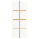 vidaXL aranyszínű átlátszó ESG üveg és alumínium tolóajtó 76 x 205 cm