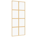 vidaXL aranyszínű átlátszó ESG üveg és alumínium tolóajtó 90 x 205 cm