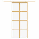 vidaXL aranyszínű átlátszó ESG üveg és alumínium tolóajtó 90 x 205 cm