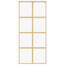 vidaXL aranyszínű átlátszó ESG üveg és alumínium tolóajtó 90 x 205 cm