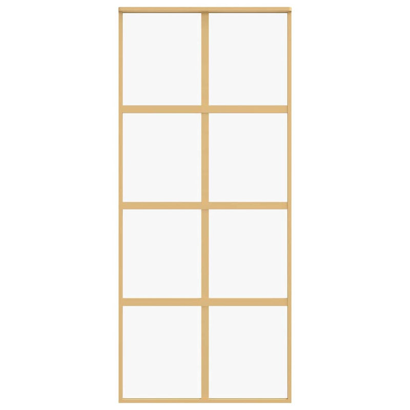 vidaXL aranyszínű átlátszó ESG üveg és alumínium tolóajtó 90 x 205 cm