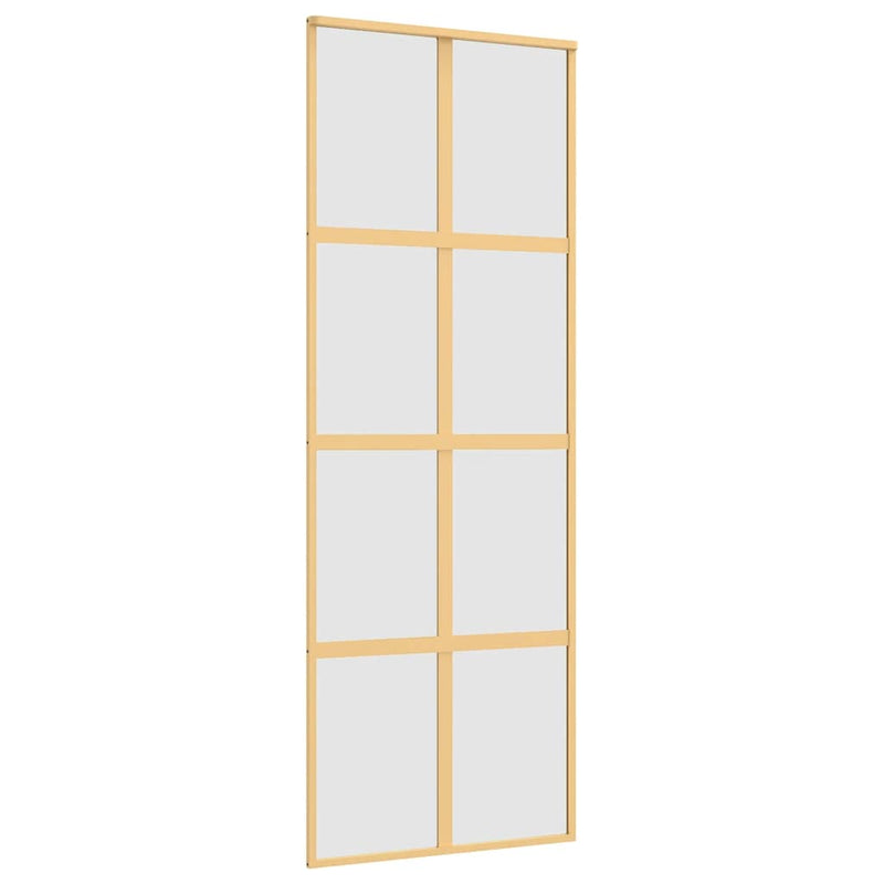 vidaXL aranyszínű ESG tejüveg és alumínium tolóajtó 76 x 205 cm