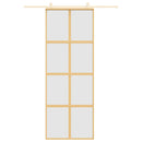 vidaXL aranyszínű ESG tejüveg és alumínium tolóajtó 76 x 205 cm