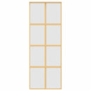 vidaXL aranyszínű ESG tejüveg és alumínium tolóajtó 76 x 205 cm