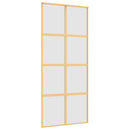 vidaXL aranyszínű ESG tejüveg és alumínium tolóajtó 90 x 205 cm