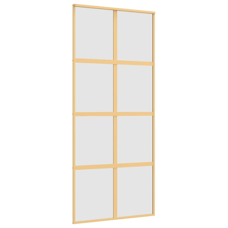 vidaXL aranyszínű ESG tejüveg és alumínium tolóajtó 90 x 205 cm