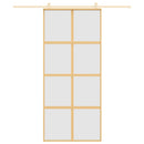 vidaXL aranyszínű ESG tejüveg és alumínium tolóajtó 90 x 205 cm