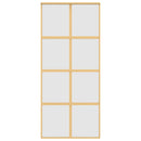 vidaXL aranyszínű ESG tejüveg és alumínium tolóajtó 90 x 205 cm